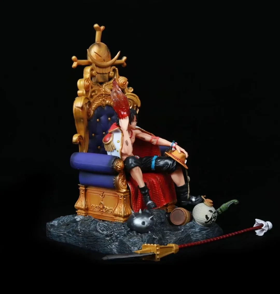 Anime One Piece Edward Newgate Ace mit Throne Battle Ver. GK PVC Action Figure Statue Sammlung Modell Kinder Spielzeug Puppe Geschenke