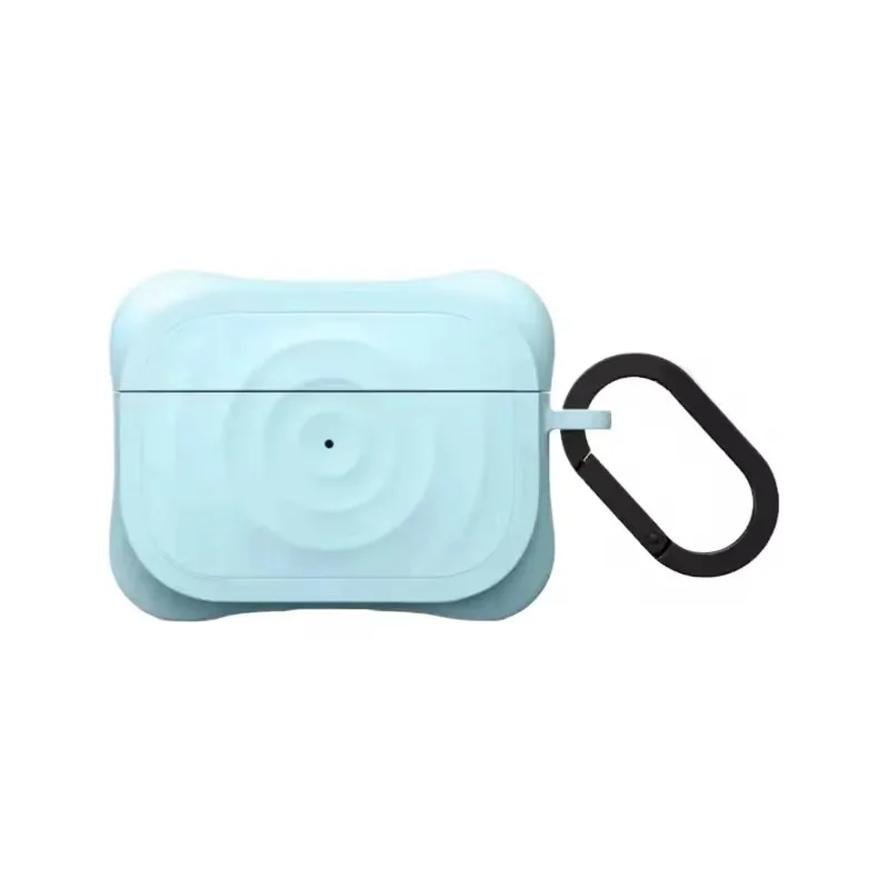 Funda de silicona ondulada blanca, rosa, azul y verde para AirPods 3 Pro Pro2, funda para auriculares con gancho