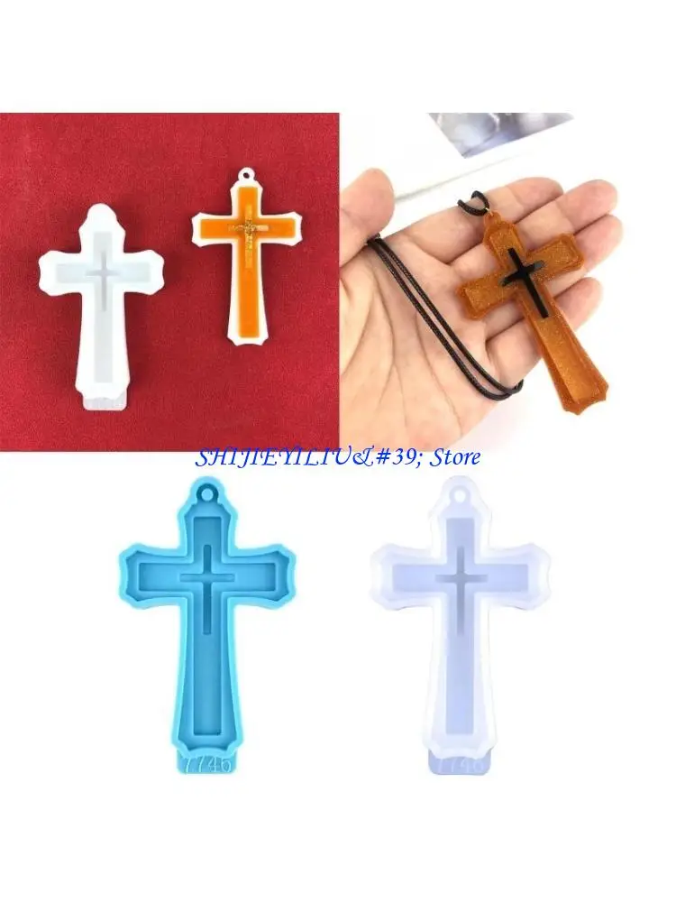 

E21F Resin Mold,Crucifix Silicone Mold Epoxy Resin Mold Jewelry Casting