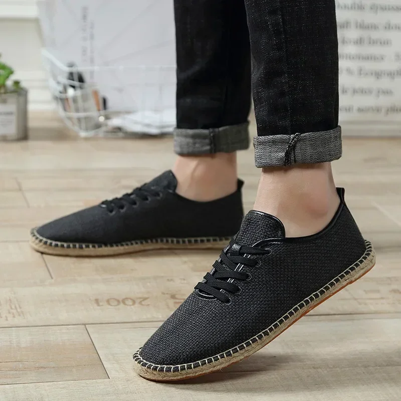 Women Canvas Shoes Casual Fisherman Driving Footwear Summer Linen Breathable Casual Flats Shoes Men Espadrilles Loafers Fashion