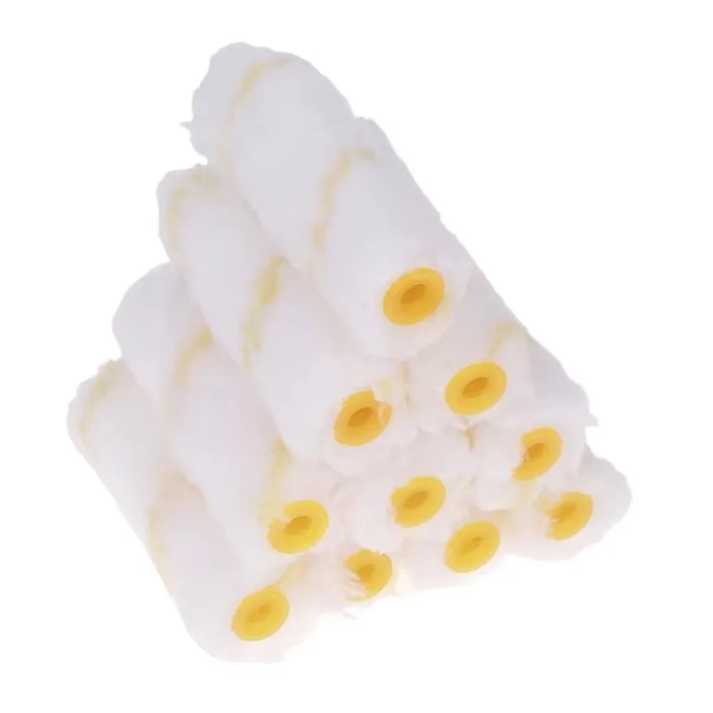 1 مجموعة/11 قطعة فرشاة دوارة 4-12 بوصة 360 °   مجموعة أسطوانة صغيرة برأس فرشاة قابلة للاستبدال، مزيج بوليستر طويل الشعر