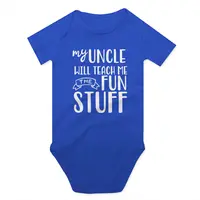 Soft Cotton Newborn Bodysuits My Uncle Will Teach Me The Fun Stuff Print Baby Boy Girls Clothes Gift From Uncle High Quality Top 3