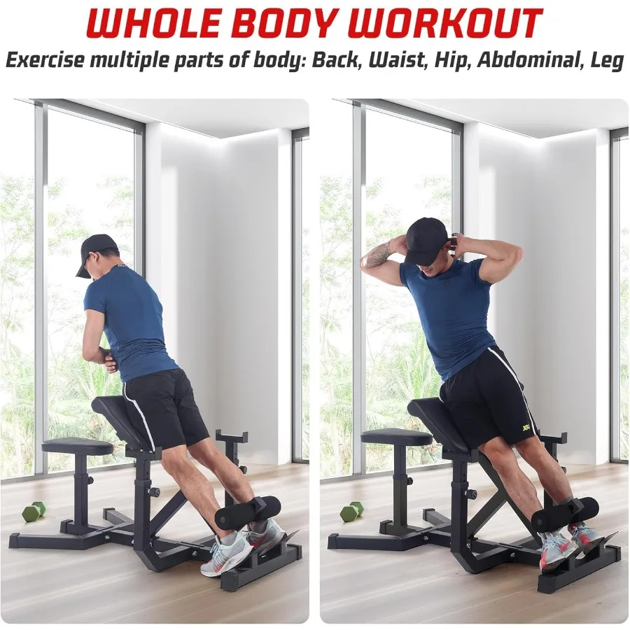 2in1 كرسي روماني مبلغ الضفيرة مقعد متعدد الوظائف الثقيلة Hyperextension مقعد للمنزل مع ارتفاع قابل للتعديل للأسلحة Ab B