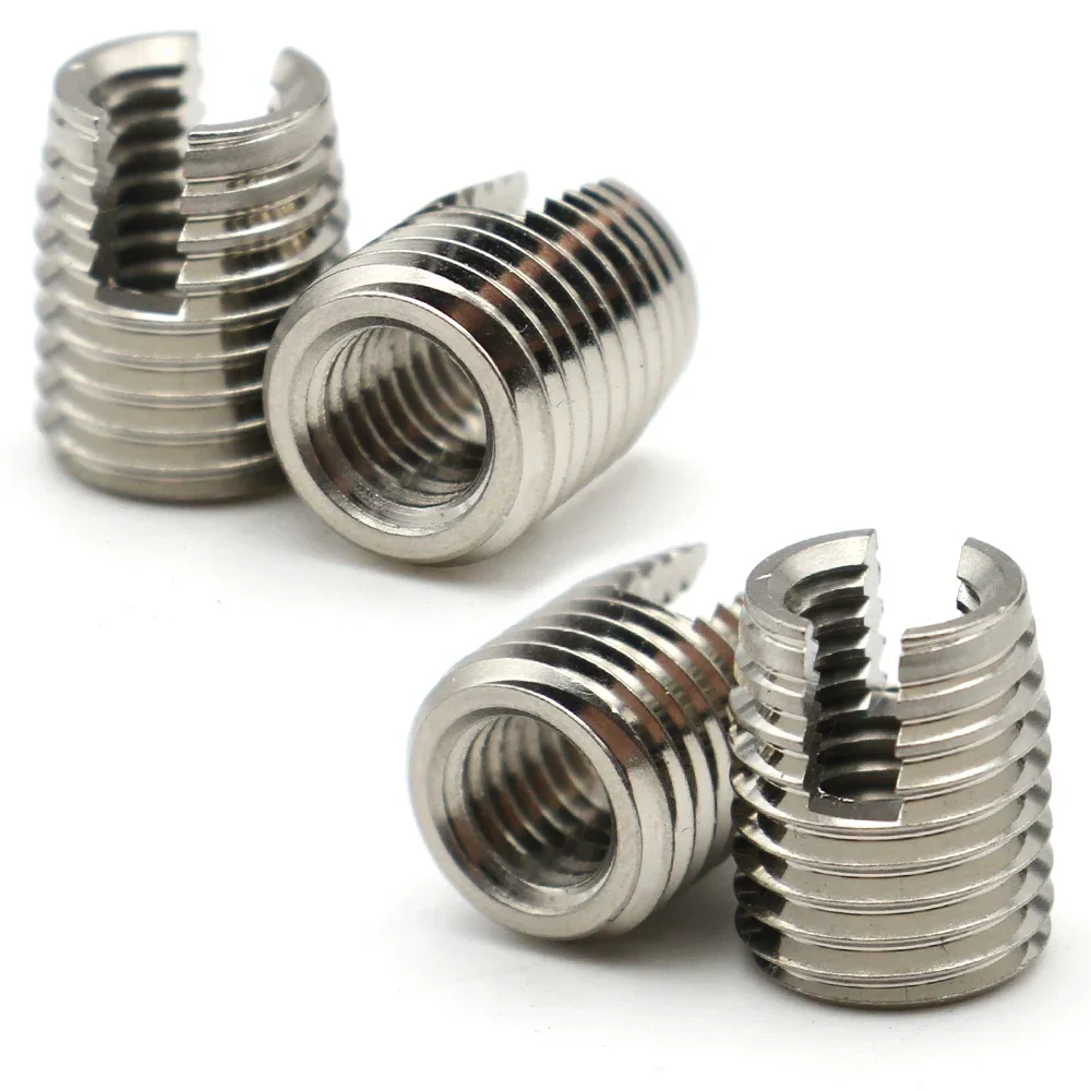 10-2PCS Galvanized / Stainless Steel M2 M2.5 M3 M4 M5 M6 M8 M10~M16 Thread Repair Insert Slotted Self-tapping Screw Sleeve Nuts