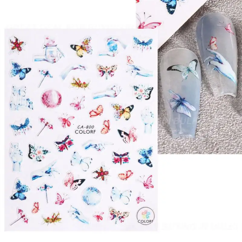 반짝이는 색상 추가 네일 스티커, 아름다운 네일 스티커 만들기, 오래 지속되는 효과, 아름다운 네일 디자인, 네일 아트