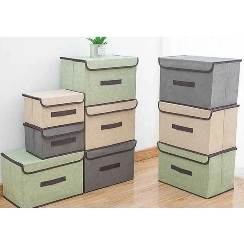 Fold Non-woven Fabric Storage Box Gray Home Supplies Clothing Underwear Sock And Kid Toy Storage Organizer Cosmetics