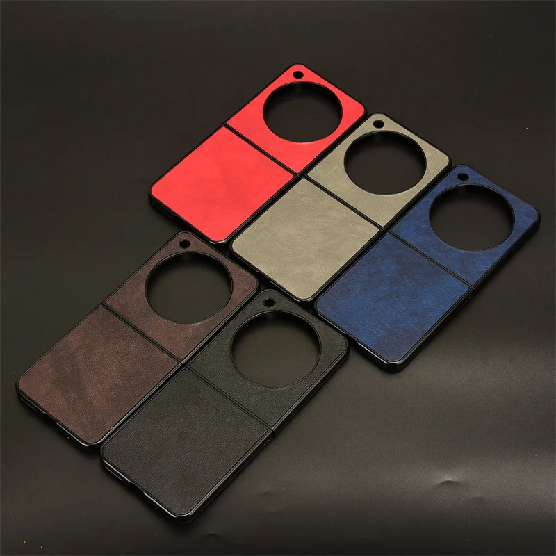 For ZTE Nubia Flip 5G Case Luxury Litchi Striae PU Leather Hard Back Cover For ZTE Libero Flip 5G Phone Case