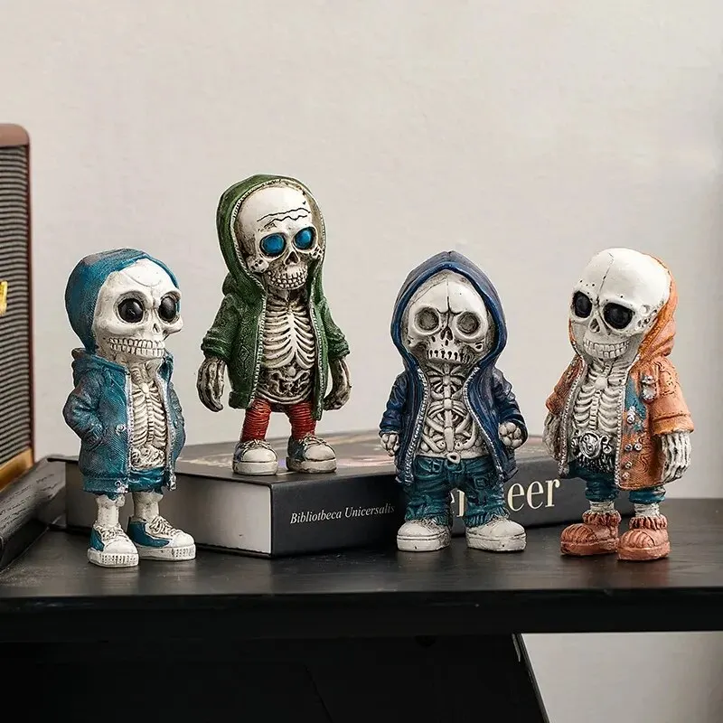 Skeleton Doll Resin Jewelry Character Statue Home Creative Cool Room Decor Panel Trendy Street Decoration Personalised Retro