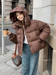 Winter New Women's Down Jacket Thickened 90 White Duck Down Jacket Hooded Short Section Parka Street Fashion Women's Coat