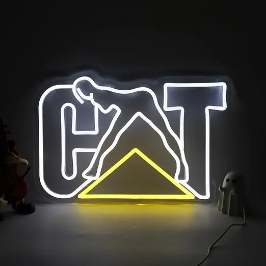 

CAT Neon Sign Party Decor Wall Art Glowing acrylic backlit board, colorful neon effect, creates a warm vibe