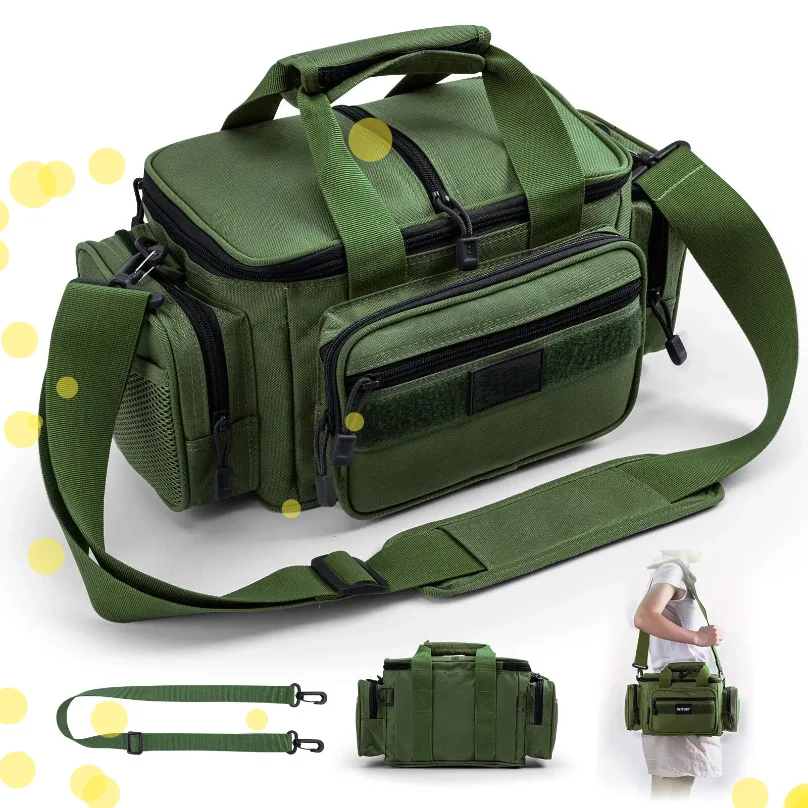 

Fishing Tackle Bags 38*23*19cm Shoulder Bag High Capacity 600D Oxford Cloth Outdoor Cycling Backpack Camping Picnic Bag