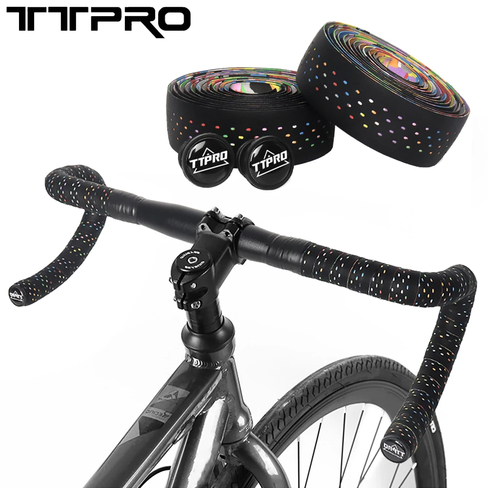 TTPRO Dirt-Resistant Road Bike Handlebar Tape Anti-Slip Ultralight Cycling Bar Tapes with 2 End Plugs Cycling Accessories