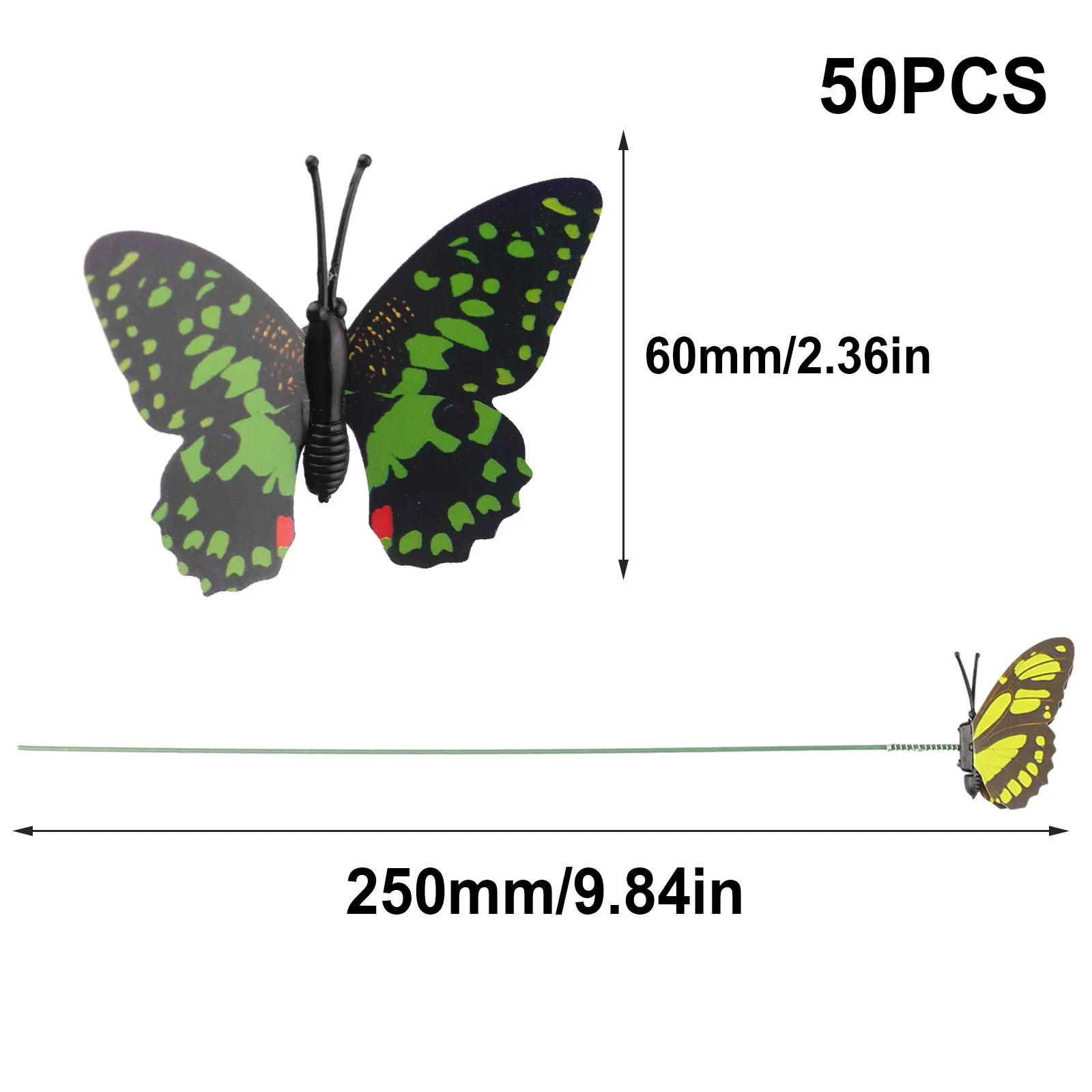 50/10Pcs Symulacja motyli 3D Sadzarki ogrodowe Kolorowe paliki ważki Zewnętrzne paliki motylkowe Dekoracyjne doniczki