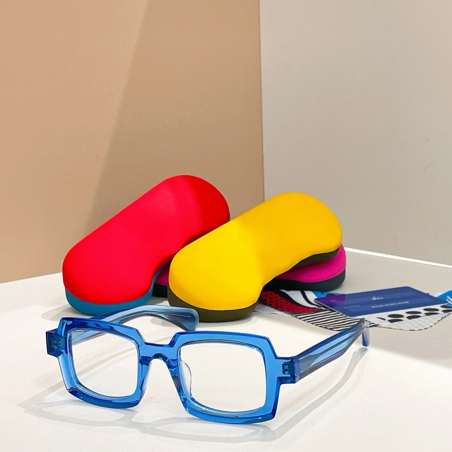 Belight البصرية إيطاليا خلات اليدوية جودة بلجيكا تصميم النساء الرجال مع حافظة النظارات إطار نظارات Mille + 82