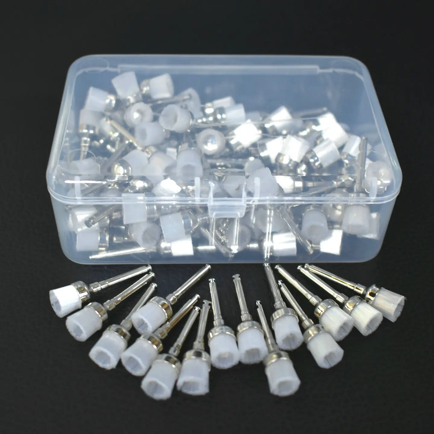 Dental Materials - White/Colored Professional Toothbrushes - Nylon Polishing Brushes - 100-Piece Set - Dental Tools - Toothbrush