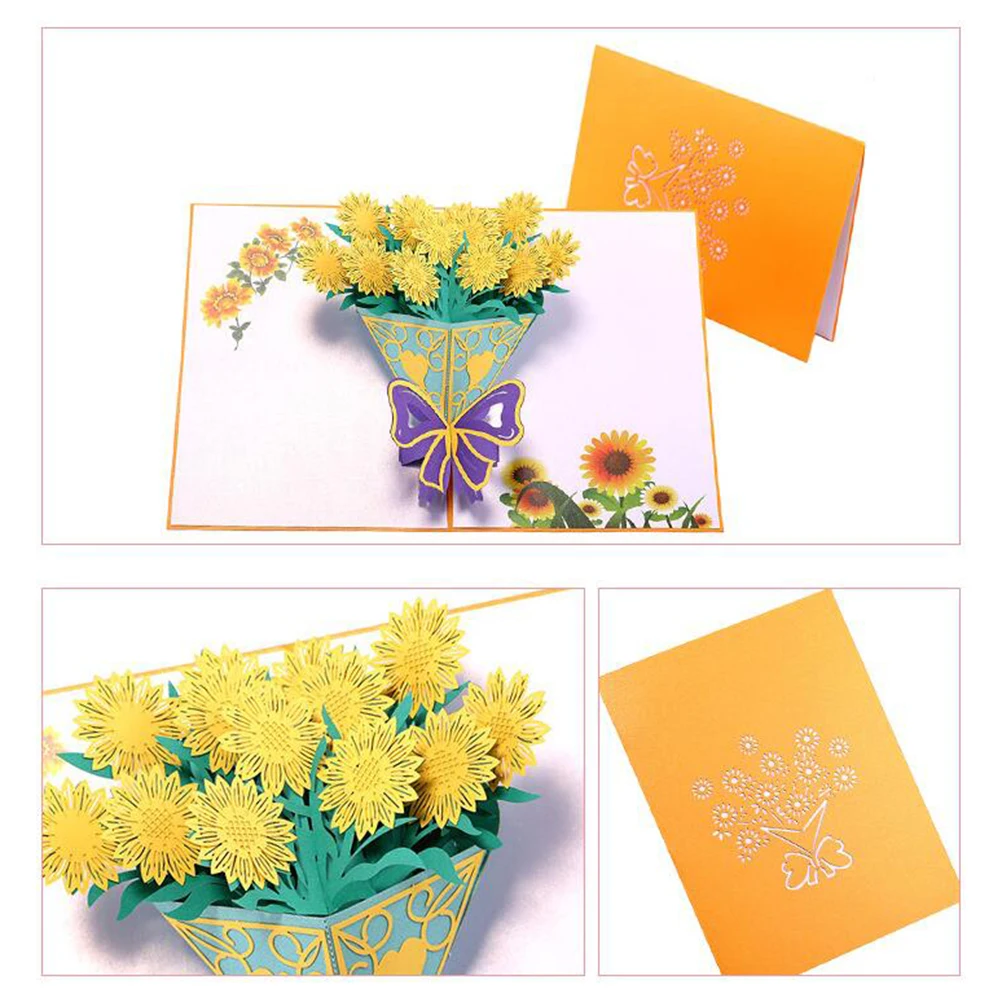 

greeting card flower up card flower card handmade card paper