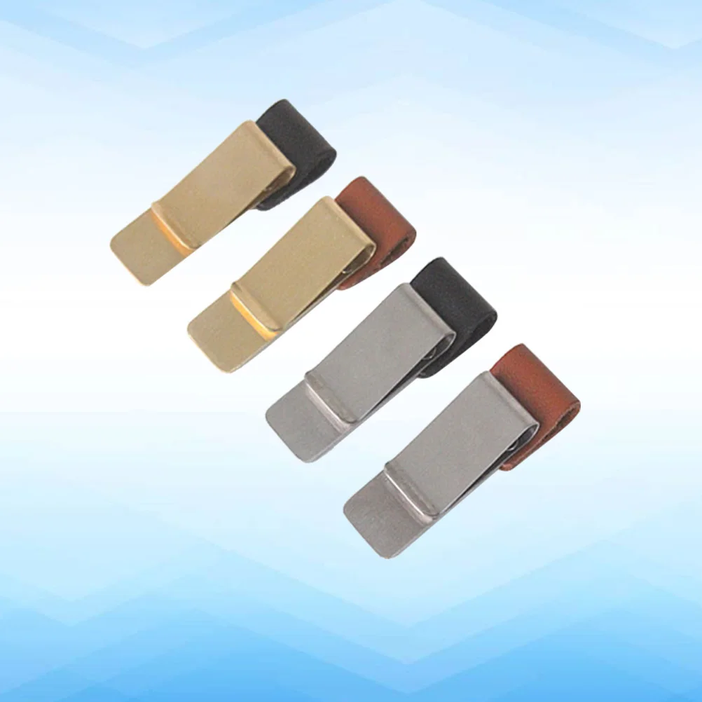 

4 Pcs Metal Clip Pen Holder Loop Diary Holders Stainless Steel Notebook Office Pencil