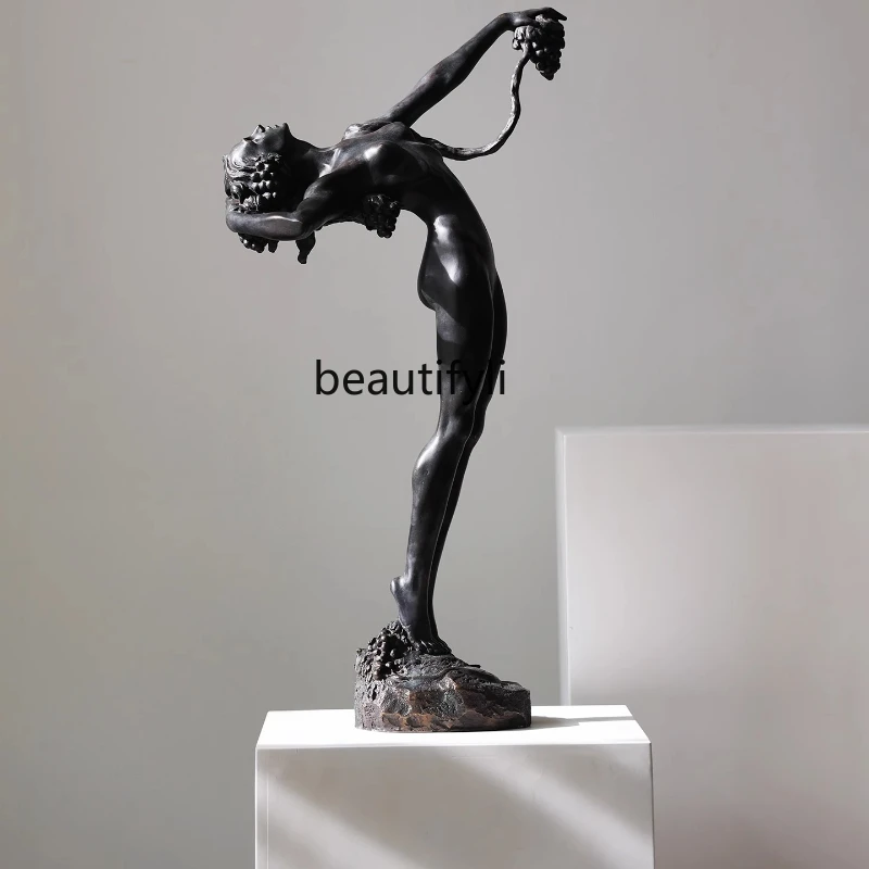 

Classical Figure Sculpture Medieval Art Antique Bronze Resin Light Luxury Decoration Ornament
