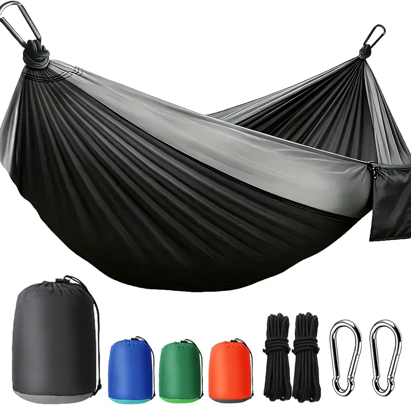 Hammock for Camping Portable Nylon Hammocks Parachute Hammock with Two Tree Straps for Travel Backpacking Beach Backyard