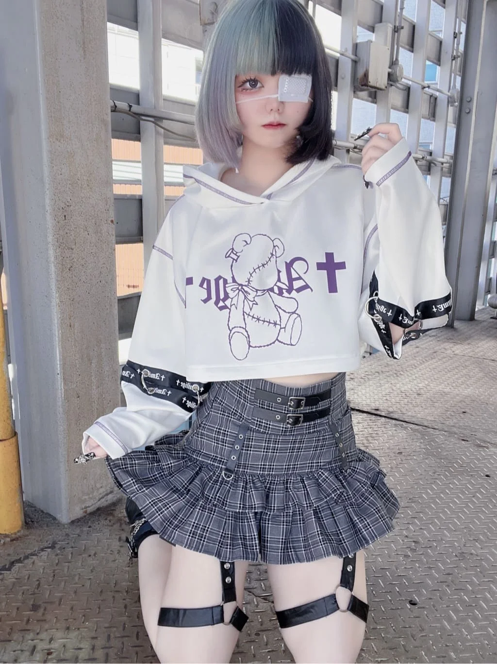 Japanese Multi-wearing Hoodies Removable Hollow Long Sleeve Cartoon Printing Loose Casual Subculture Sweatshirt for Women Autumn