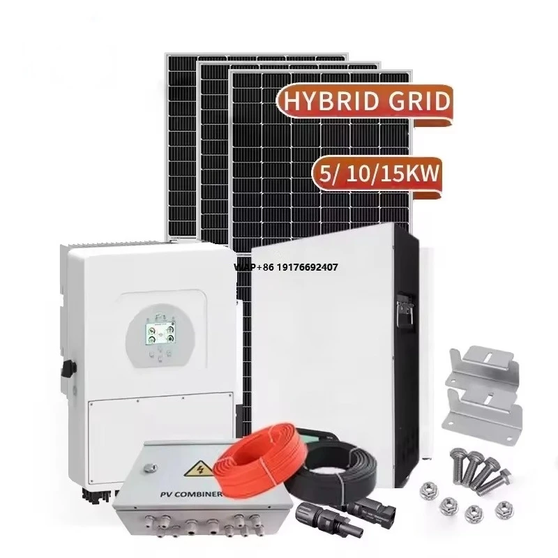 10-30kw Panels with Hybrid Inverter 5 10 15kwh Battery Solar Power System 10-30kw Hybrid Energy Storage Solar System
