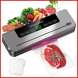 Máquina automática do aferidor do vácuo do alimento, Selador seco e molhado, Preservação do alimento da cozinha com 10 sacos, 5 modos, 220V