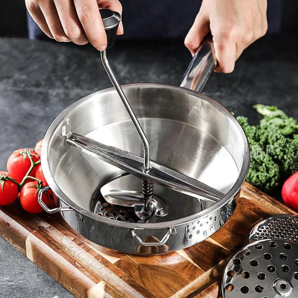 

Food Blender Small Potato Mash Tool Ketchup Fruit & Vegetable Tools Silver and Grinder