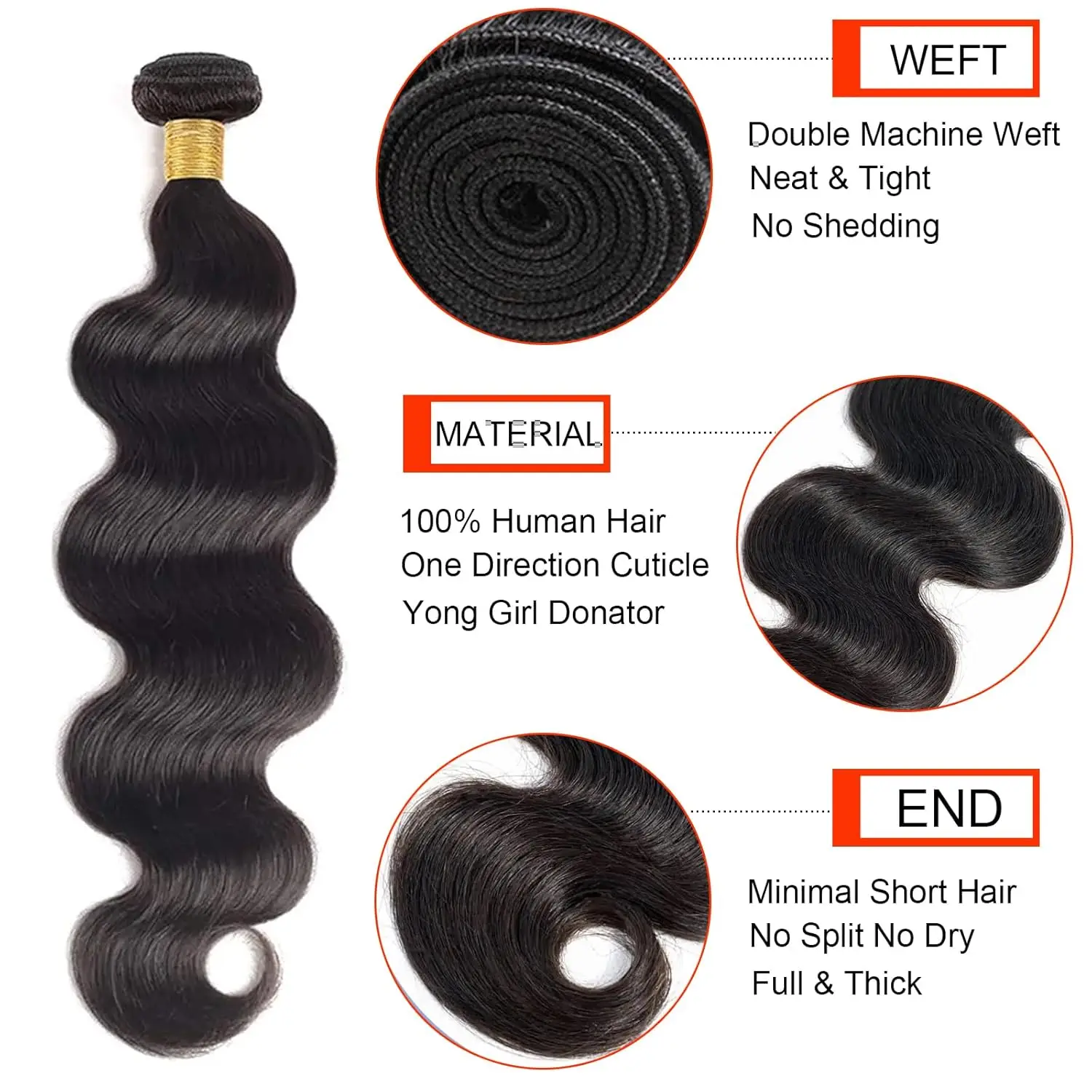 10A Body Wave Bundles Human Hair 22 24 26 Inch Human Hair Bundles 100% Brazilian Virgin Hair Body Wave