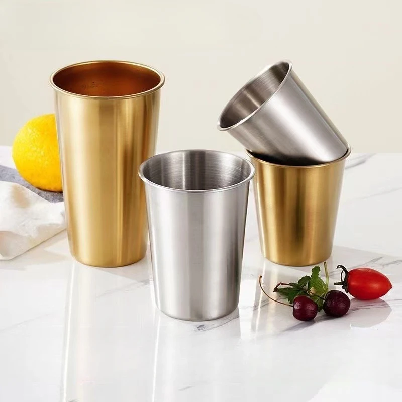 304 Stainless Steel Beer Cup,350/400/500ml Coffee Mug Drop Resistant Outdoor Restaurant Beverage Cups, Bar Wine Accessories Gift