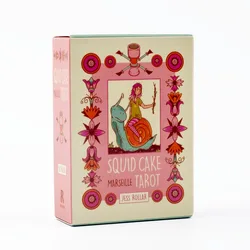 8.9*6.3cm Squid Cake Tarot 78 Card Deck with Knights Riding Creatures Quirky Faces And A Delicious Colour Palette