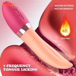 LICKLIP 3in1 Realistic Tongue Vibrator Clitoris Nipple Stimulator Swing Heating Soft Dildo Vibrators Adult Sex Toys For Women