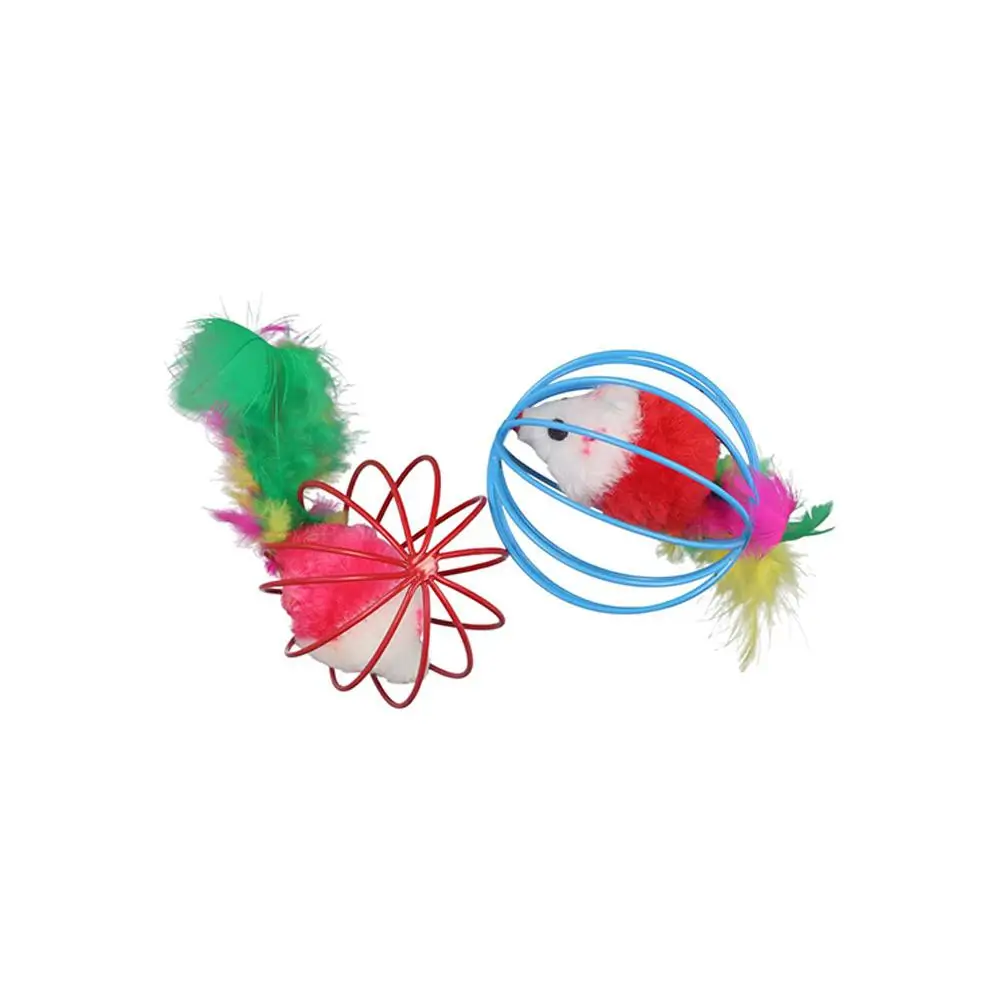 

Colorful Pet Training Indoor Play Interactive Cat Accessories Cat Toys Cat Teaser Cage Mouse Pet Supplies