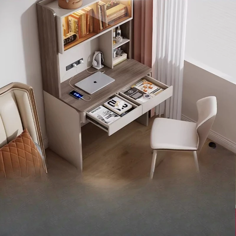 

Desk bookshelf integrated combination, home bedroom bedside student writing desk desk