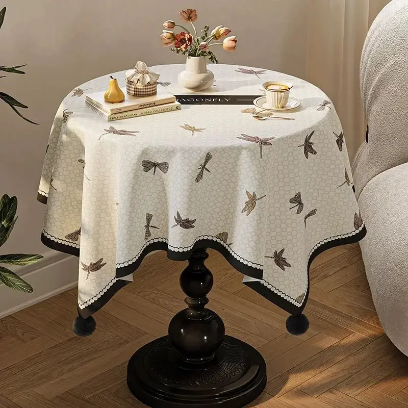 Printed Velvet Small Round Tables Coffee Tables Cover Cloth Light Luxury Dining Table Tablecloth Bedside Table Dust Cover Towel
