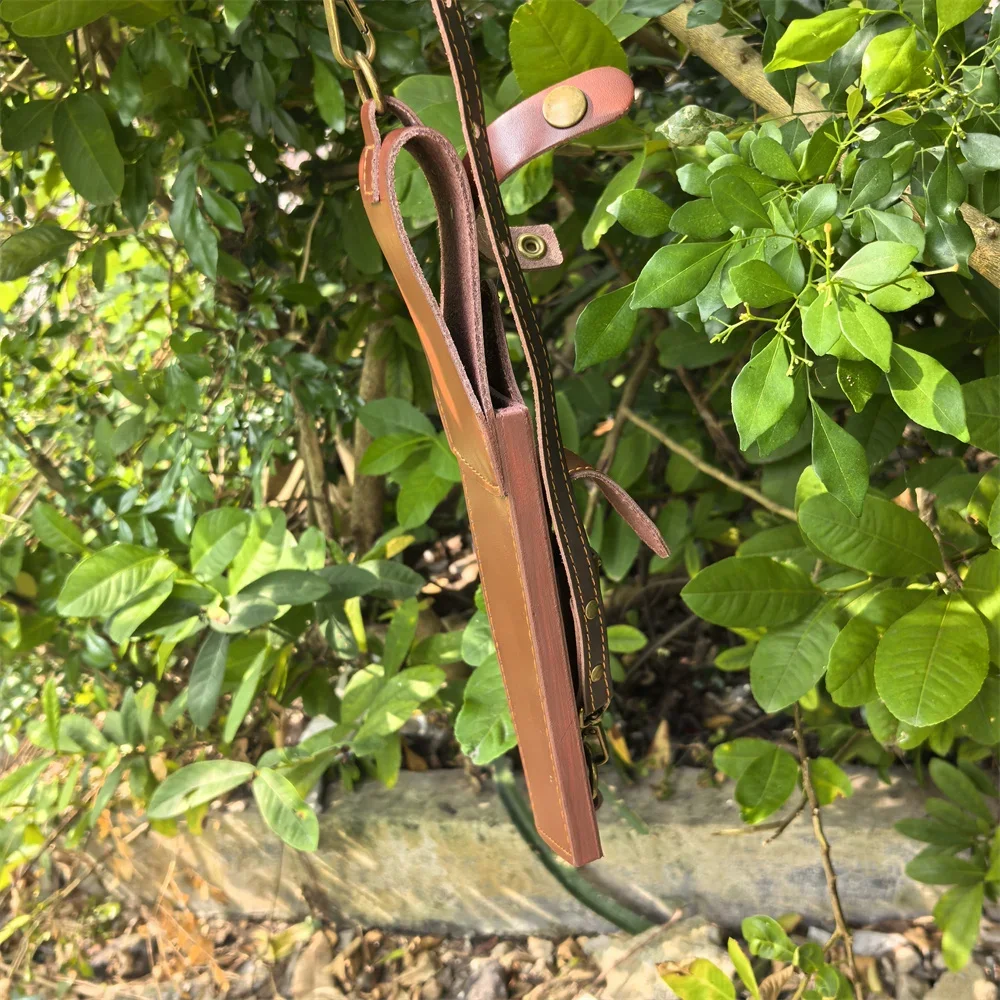 Climbing Portable Straight Knife Leather Sheath Cover for Fixed Knife, Outdoor Storage Bag Knife Holster with Crossbody Strap