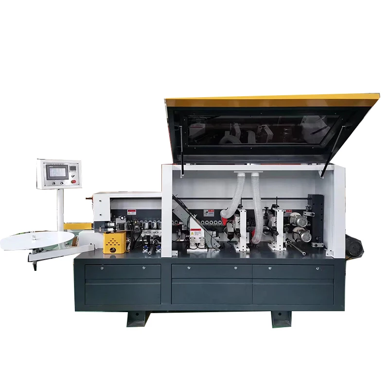 Automatic Mini Edge Banding Machine Gluing Scraping Functions Bearing Core for Plywood Production 12-60mm Edge Band Width