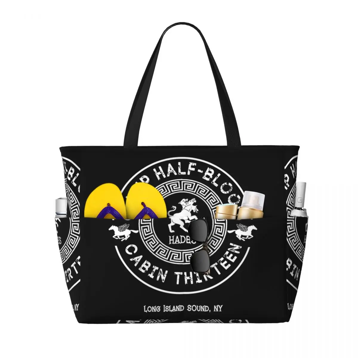 

Cabin Thirteen Hades Percy Jackson Camp Half-Blood Beach Tote Bag Sport Gym Yoga Duffle Large Women Travel Bag Fitness bag