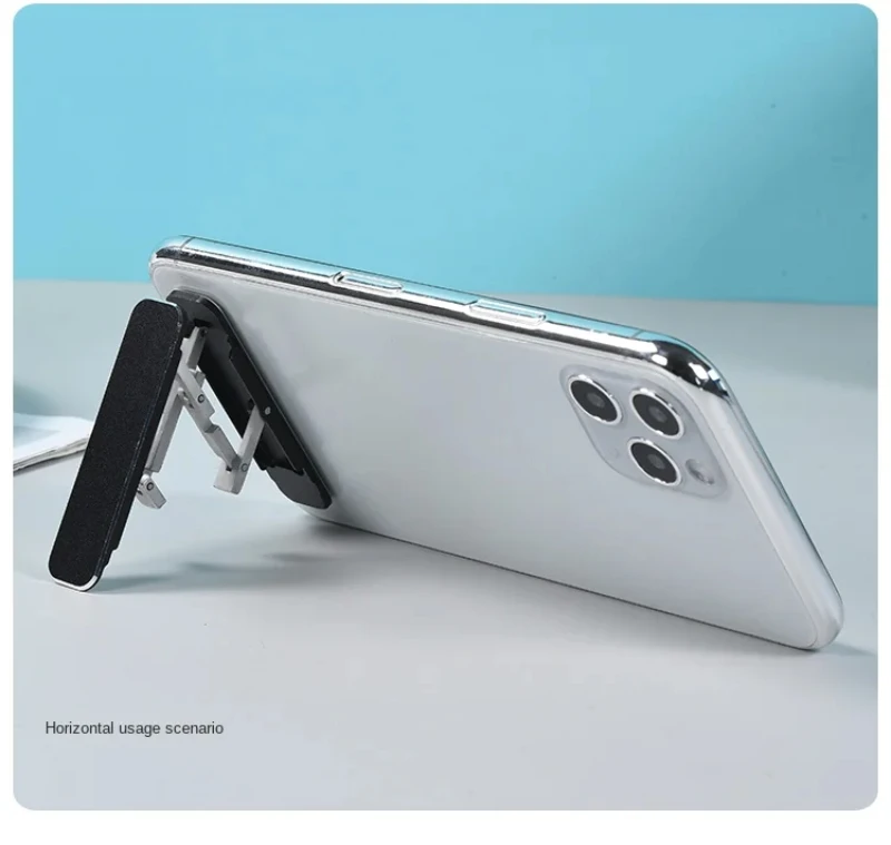 Zusammenklappbarer Mini-Telefonhalter aus Metall, Aluminiumlegierung, faltbarer Desktop-Ständer, 360° drehbar, universelle Handy-Schreibtischhalterung – Detail 6