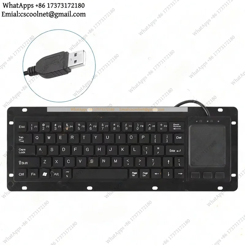 JS02 Industrial Wired Keyboard Mouse Integrated Touchpad Trackball Anti-static Anti-interference K-68 Accessory