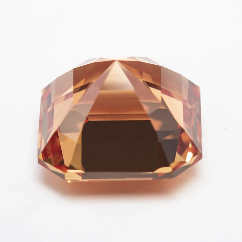 Top Lab Grown Sapphire Orange Square Asscher Cut VVS1 Gemstone Charms DIY For Jewelry Making Material Selectable AGL Certificate