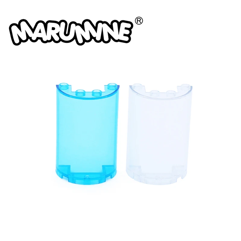 Marumine City Bricks Parts Glass Column 85941 Cylinder Half 2x4x5 Cutout MOC Street View Building Blocks Transparent Accessories