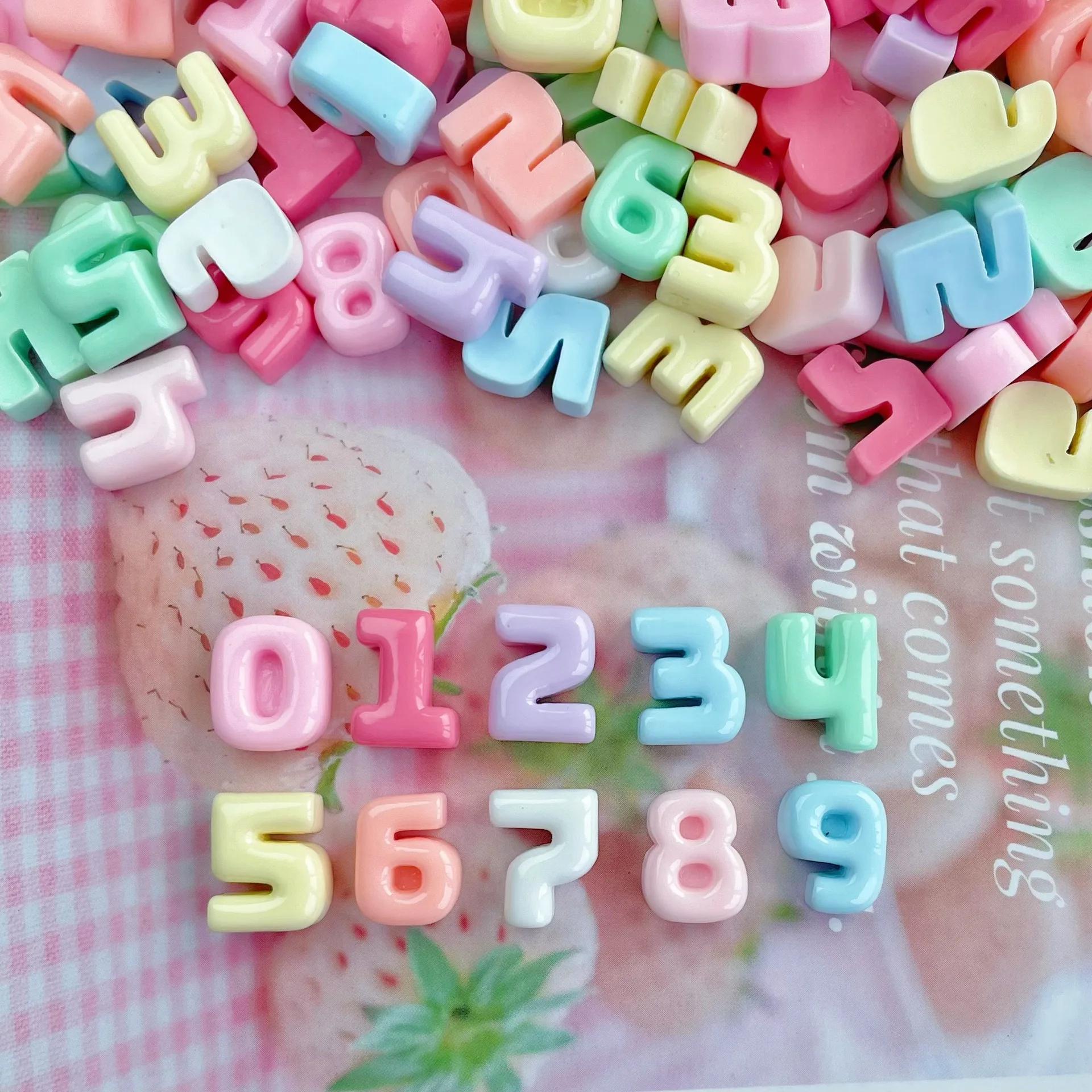 

500pcs Cute Mini Resin Number Flatback DIY Scrapbook Fit Phone Deco Part Hair Bow Decor Accessories