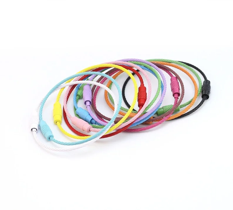 10pc Key Rings, Bogg Bag Accessories, Stainless Steel Wire Rings, Screw Lock Rings, Luggage Tag Charm, Wire Loop -S045