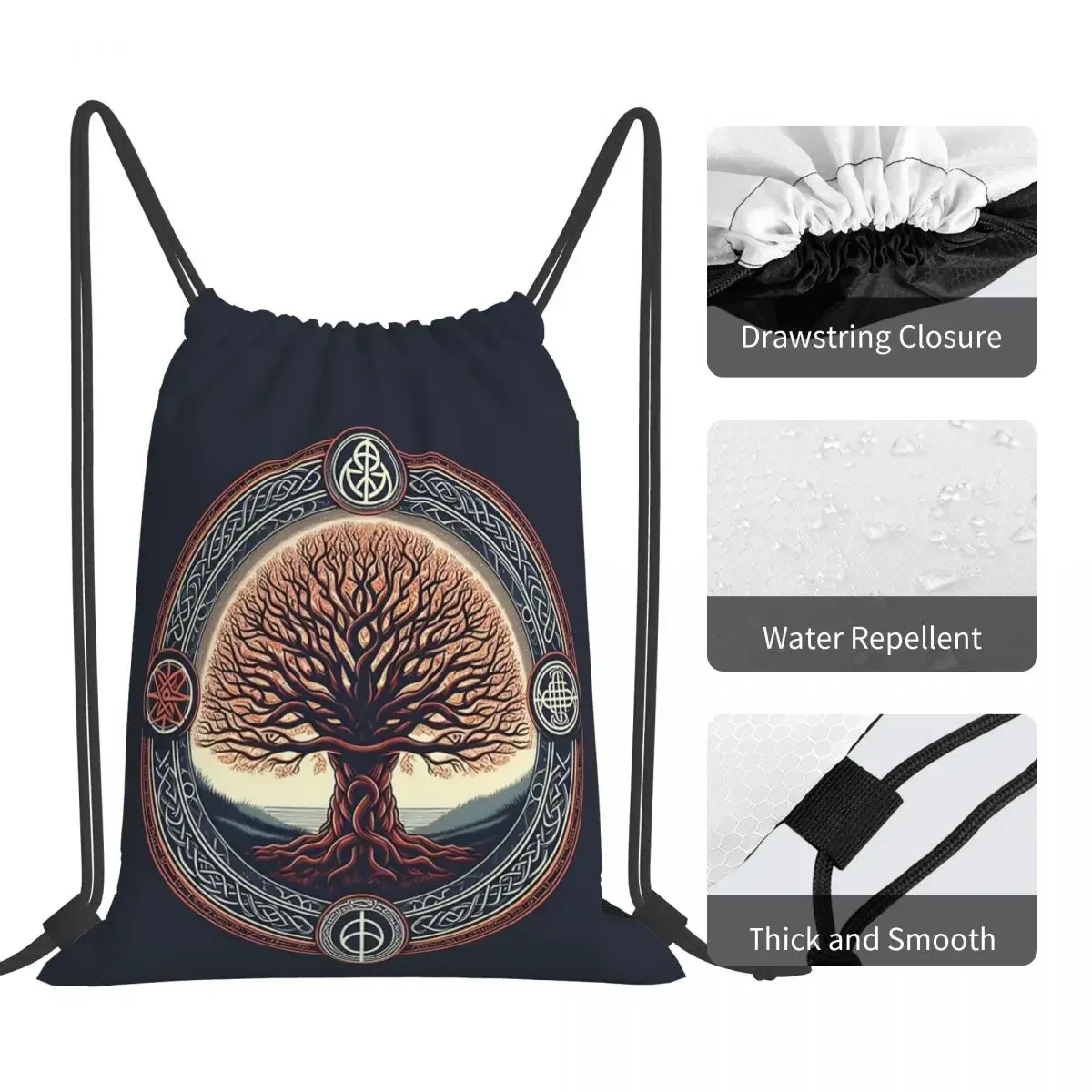 Celtic "Tree Of Life" 1 Backpacks Portable Drawstring Bags Drawstring Bundle Pocket Shoes Bag BookBag For Travel Students