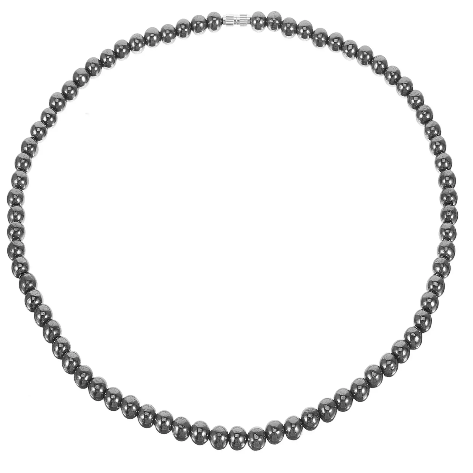 

Necklace Black Gallstone 6MM Round Unisex Women Jewelry Easy Sweater Chain Hematite Pendant Birthday Gift Elegant