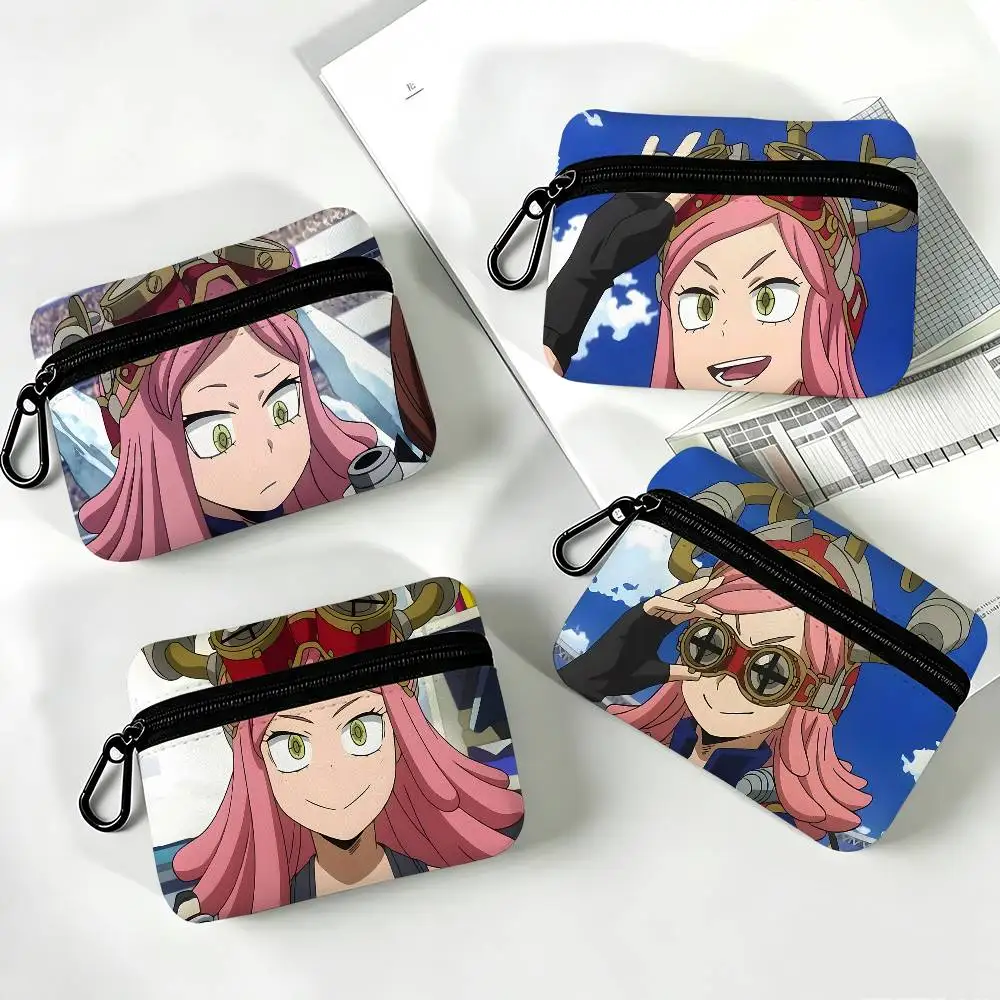 1pc Mei Hatsume Anime Characters Coin Purse With Carabiner Hook Portable Key Card Wallet Small Zipper Storage Pouch