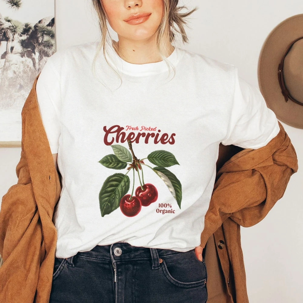 

Japanese Harajuku Y2K Graphic T Shirt Women Cherry Print Streetwear Oversized Tee Anime Casual Fashion Tops