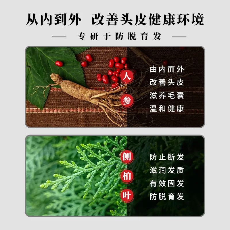 Jintaikang-Shampooing anti-extinction, 500 ml, contrôle de l'huile, élimination des pellicules, développement des cheveux, resserre presque le cuir chevelu, ginseng