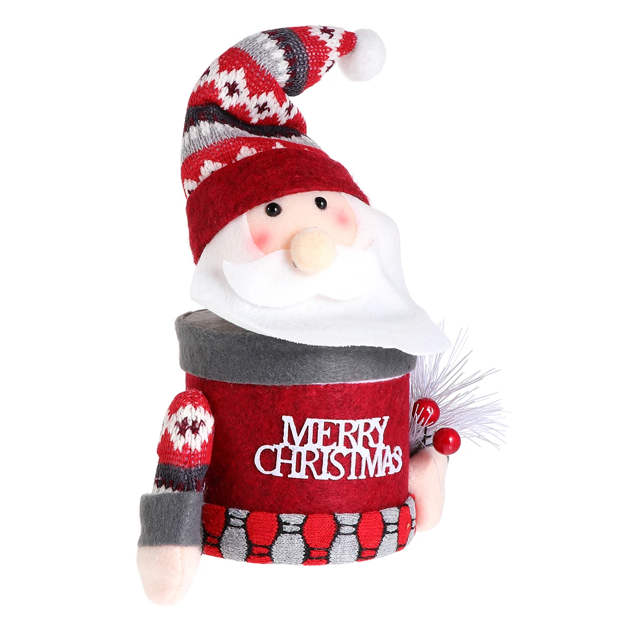 

Christmas Gift Apple Decor Cloth Plaid Storage Present Holder Red White Santa Christmas Storage Box Claus Candy Toy