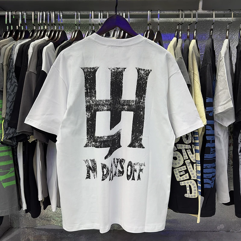 American Street Hot Diamond Letter Cotton Short Sleeve Tshirts Men Women Crew Neck Loose Summer Oversized T-shirt Real Photo